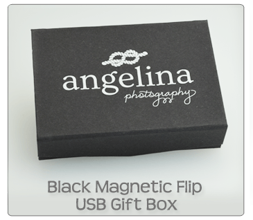 Black Magnetic Flip USB Gift Box