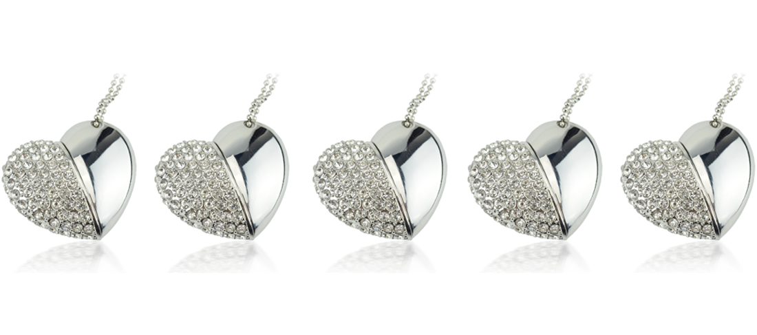 Crystal Heart USB Memory Stick