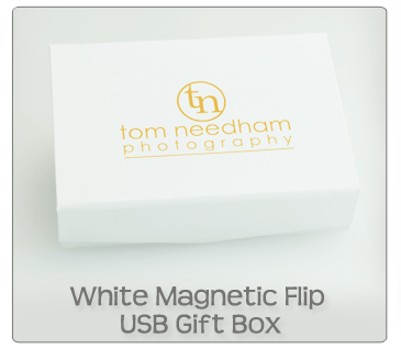 White Magnetic Flip USB Gift Box