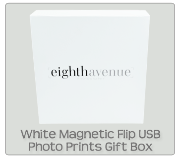 White Magnetic Flip Photo Prints USB Gift Box