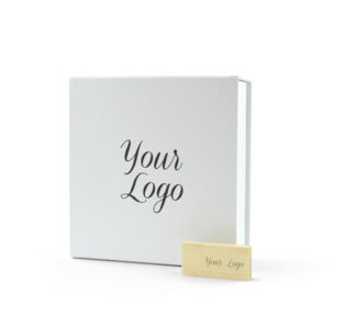 Large White Magnetic Photo Prints Gift Box Light Wooden Block USB