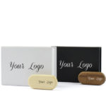 White Black Magnetic Flip Gift Box Wooden Pebble USB