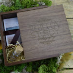 Glass bottle and dark photobox