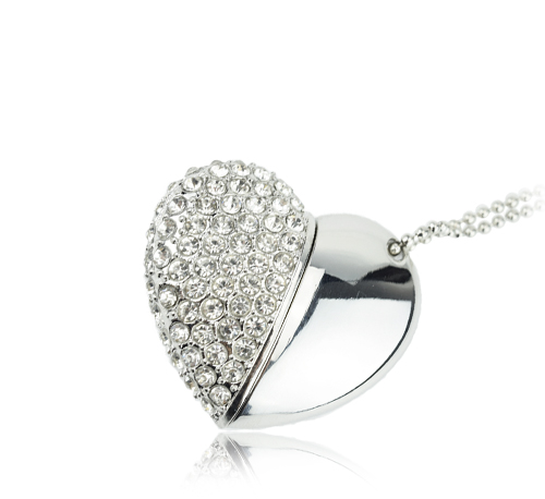 Crystal Heart USB Drive