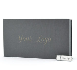 Elegant Photo Print Gift Boxes White Hermes USB