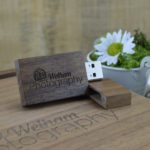 dark wooden block and dark photobox