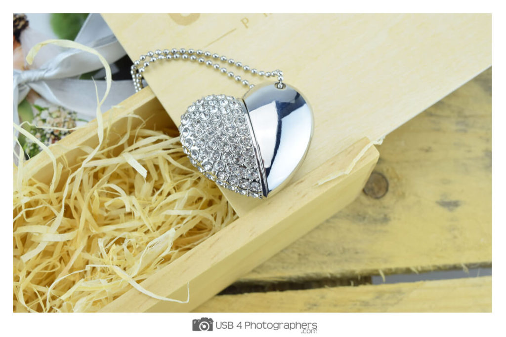 Crystal Heart USB Drive