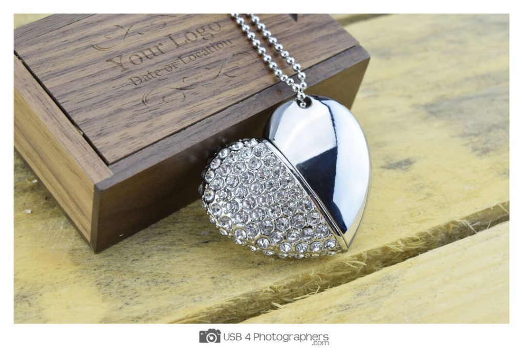 Crystal Heart USB Drive