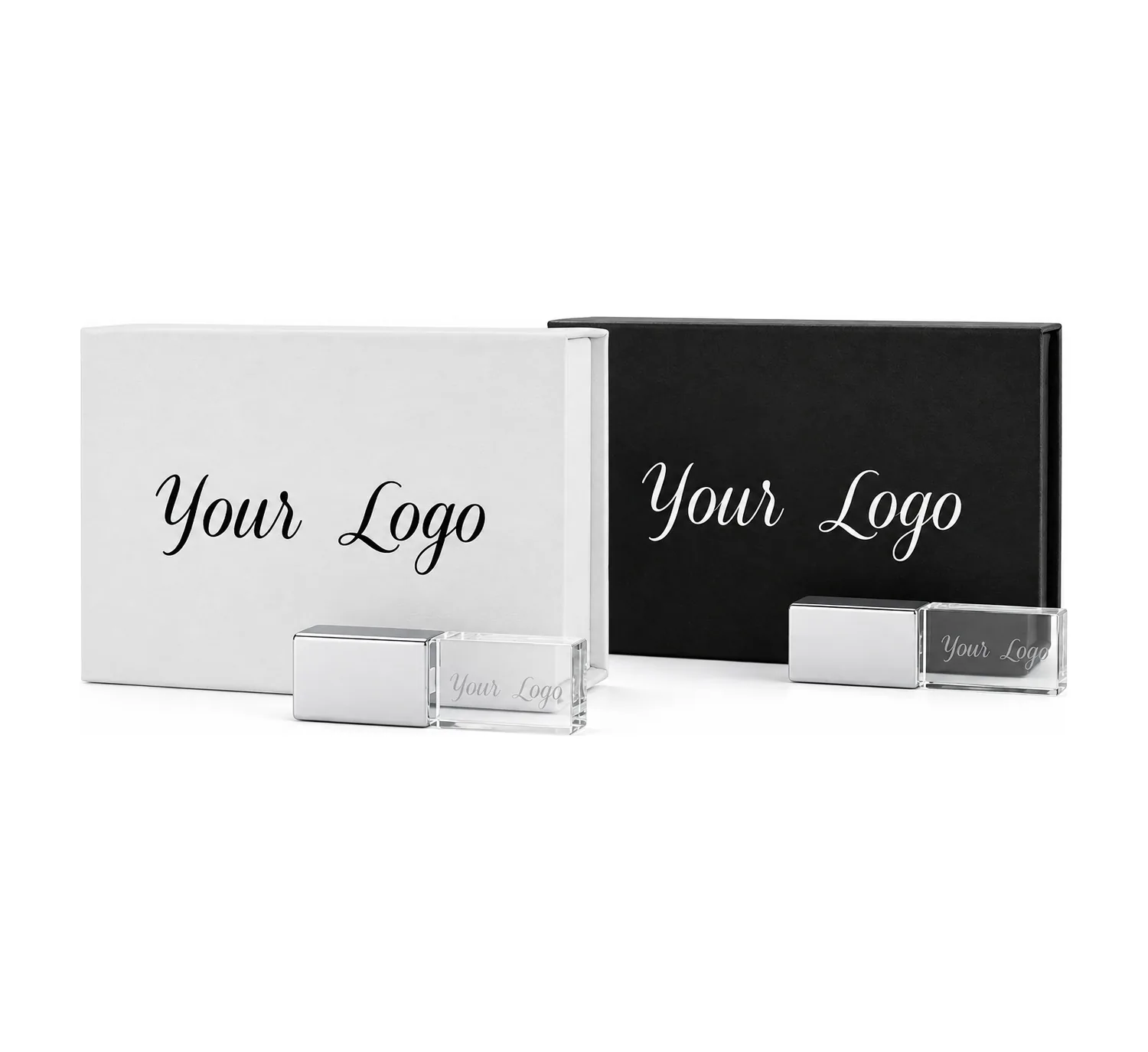 Crystal USB 3.0 + Small Magnetic Flip Gift Box