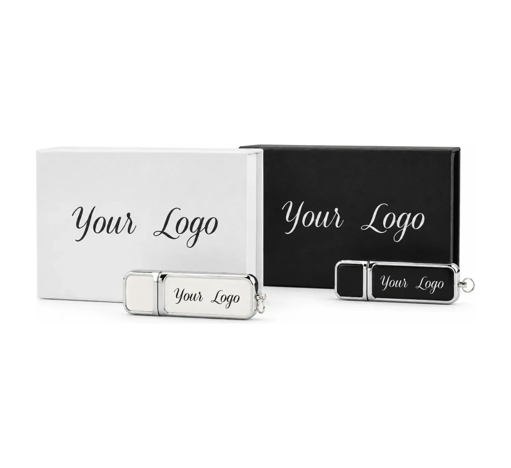 Hermes USB Stick 3.0 and Magnetic Flip Gift Box personalised with your logo