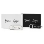Hermes USB Stick 3.0 and Magnetic Flip Gift Box personalised with your logo