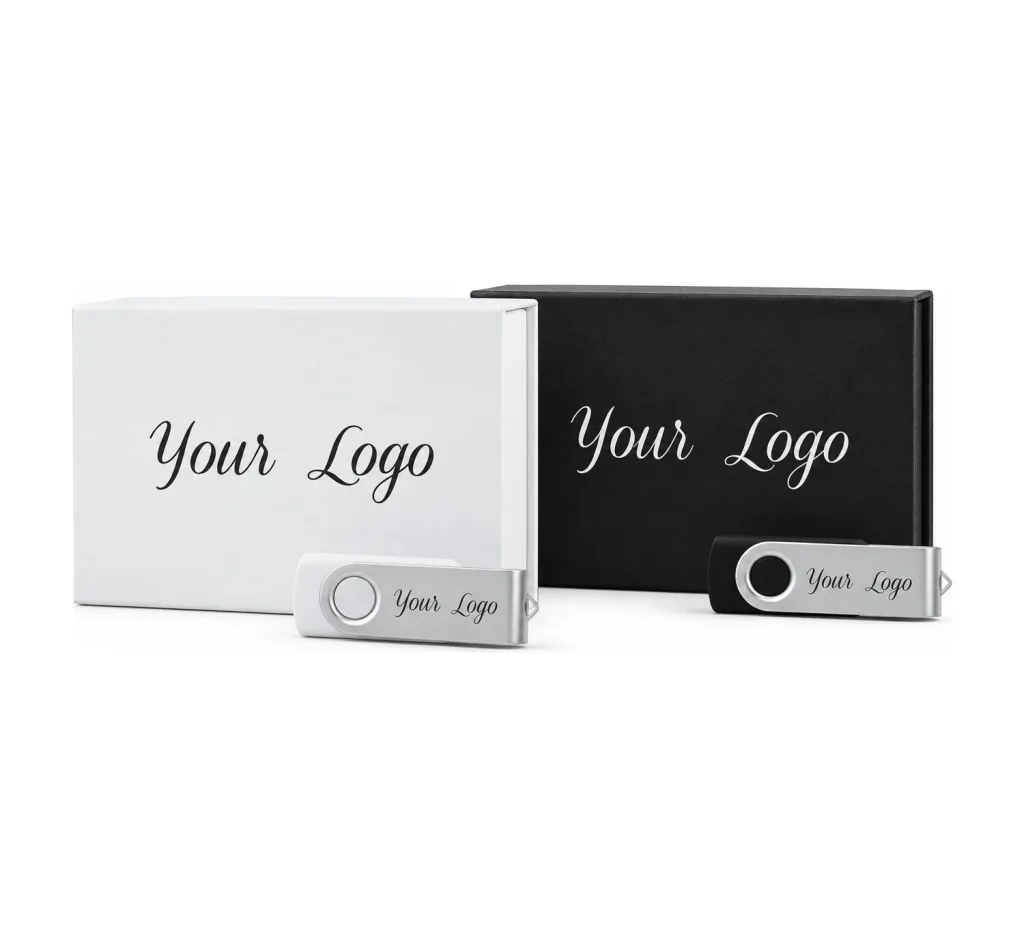 Twister USB Stick 3.0 and Small Magnetic Flip Gift Box personalised with your logo